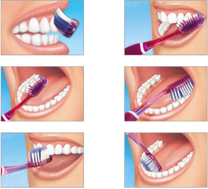 Instrucciones para cepillarse los dientes.